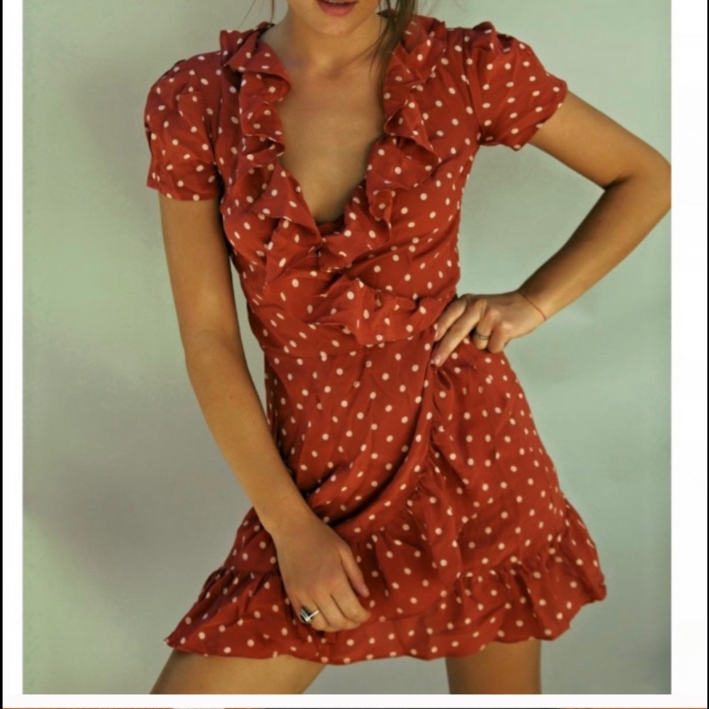 Realisation Par Valentina Rust Spot Mini Dress Size - 8